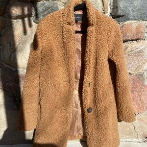 Banana Republic Warm Brown Teddy Jacket XXS Tall